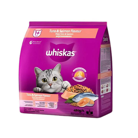 480g/1kg Whiskas Cat Dry Food Tuna & Salmon 480g