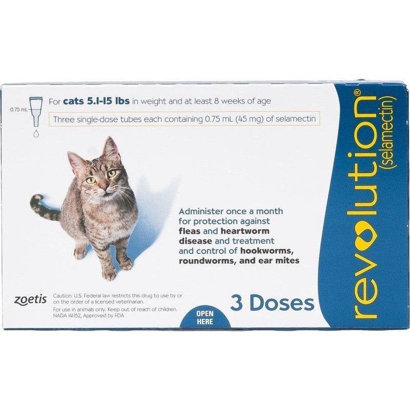 Revolution Plus for Pets – Flea, Tick & Heartworm Vet Treatment Cats: 2.5-7.5kg Blue