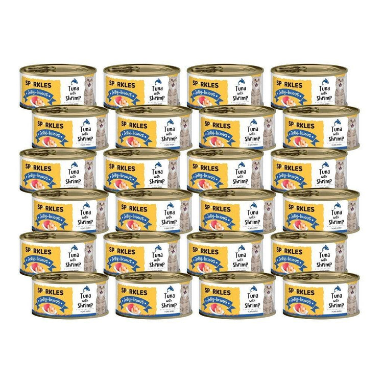 Bundle of 24 Sparkles Cat Wet Food Can Jelly Tuna Shrimp
