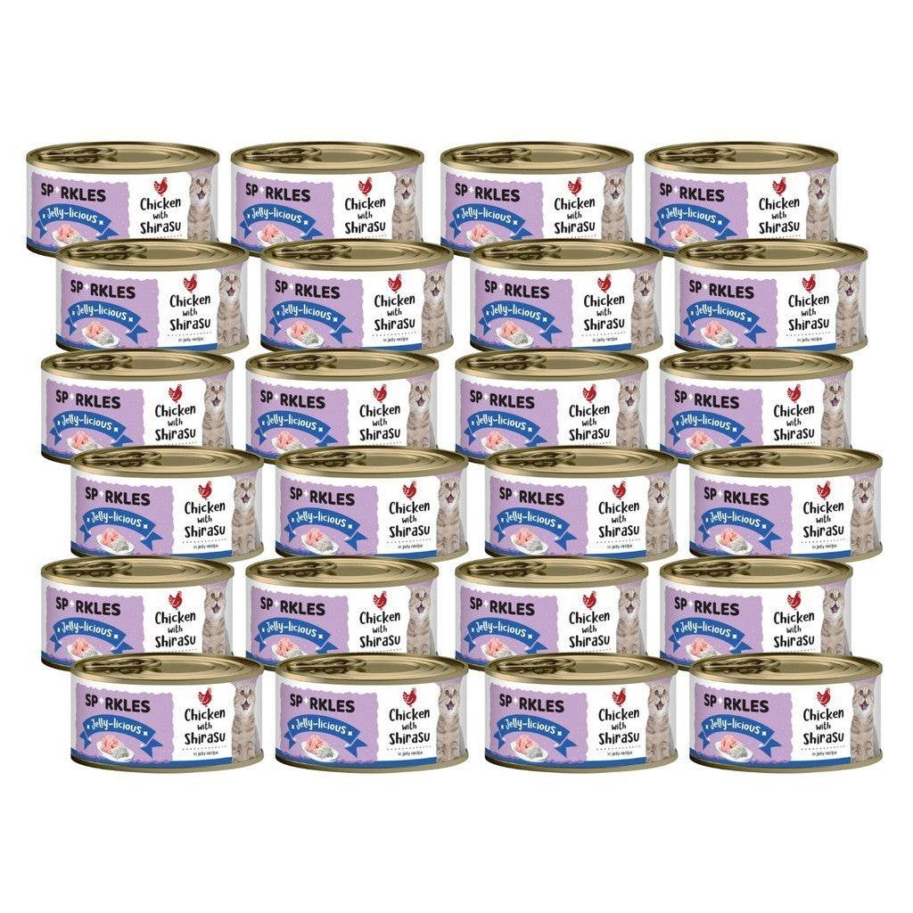 Bundle of 24 Sparkles Cat Wet Food Can JellyChickenShirasu