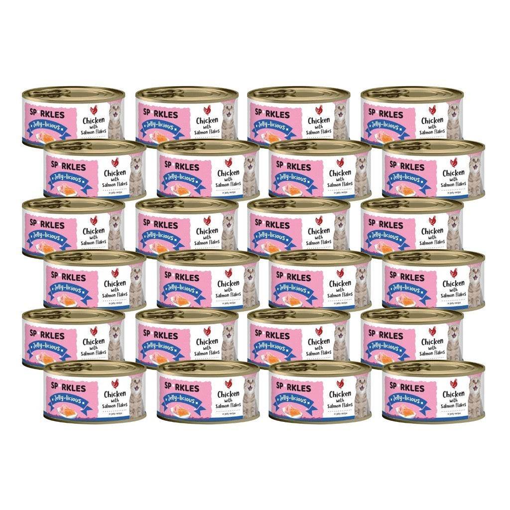 Bundle of 24 Sparkles Cat Wet Food Can Jelly Chicken Salmon