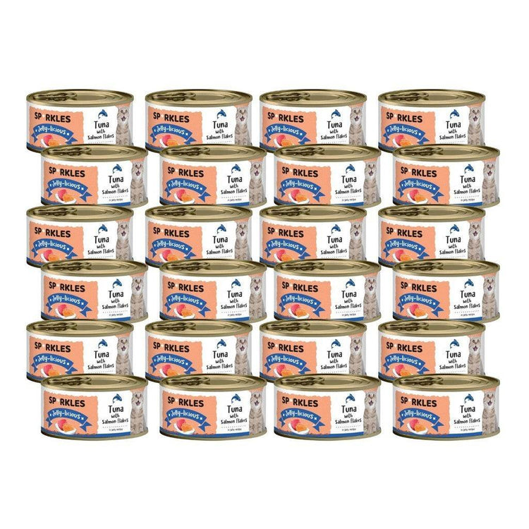 Bundle of 24 Sparkles Cat Wet Food Can Jelly Tuna Salmon