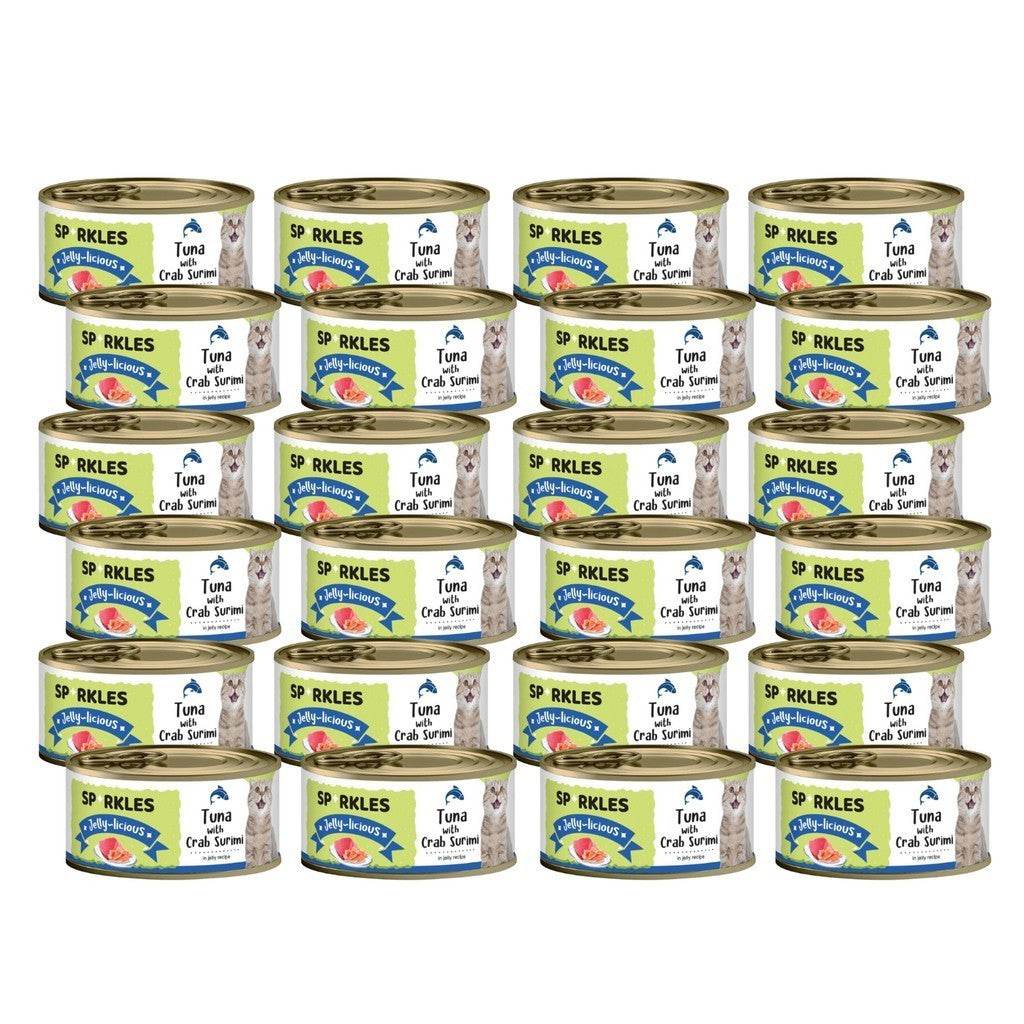 Bundle of 24 Sparkles Cat Wet Food Can Jelly Tuna Crab