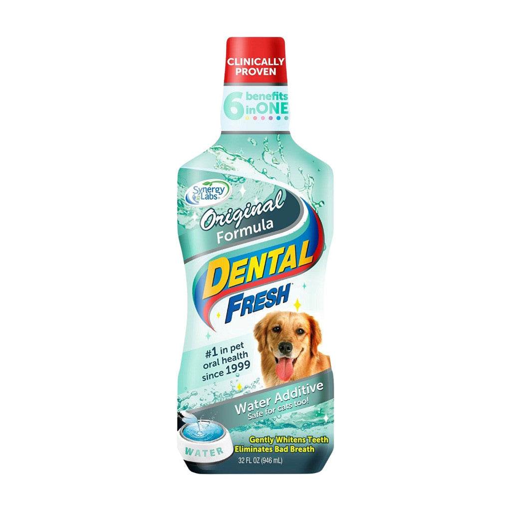 Dental Fresh Water Additive for Dogs – No-Brush Oral Care Original 32oz
