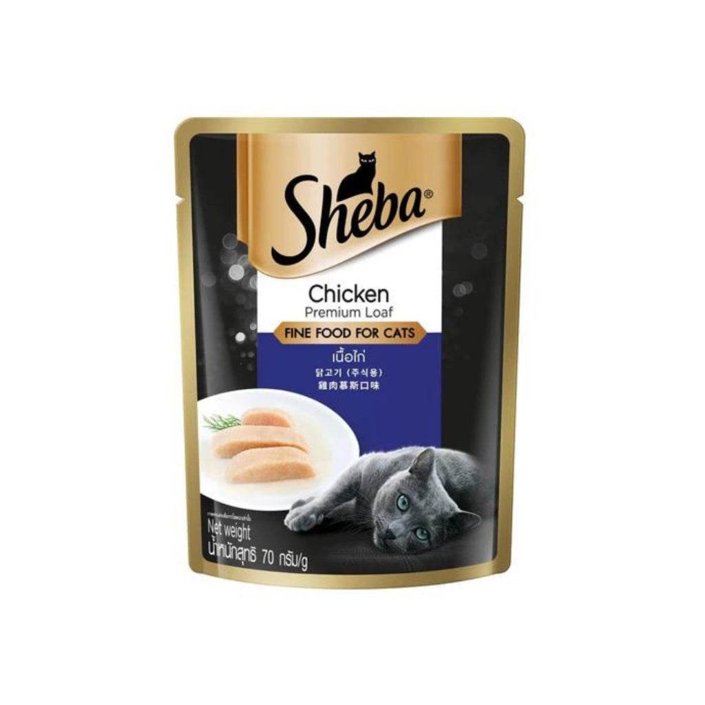 [Bundle of 24] Sheba Cat Wet Food Pouch 70g Chicken Premium Loaf