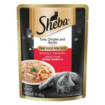 [Bundle of 24] Sheba Cat Wet Food Pouch 70g Tuna Chicken Bonito