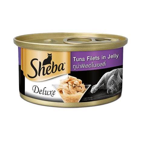 [Bundle of 24] Sheba Deluxe Cat Wet Food Can - Premium Meal and Natural Ingredients Tuna Filets in Jelly