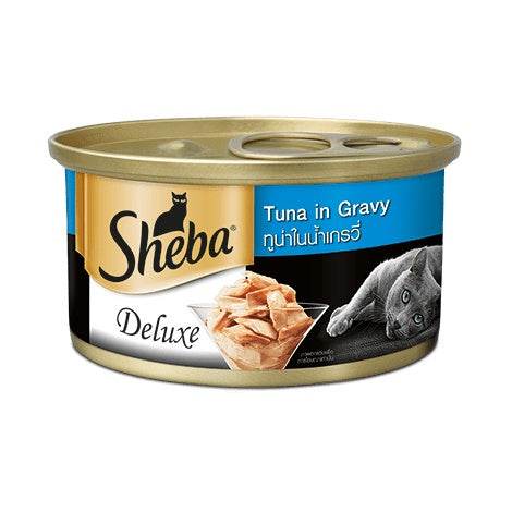 [Bundle of 24] Sheba Deluxe Cat Wet Food Can - Premium Meal and Natural Ingredients Tuna in Gravy
