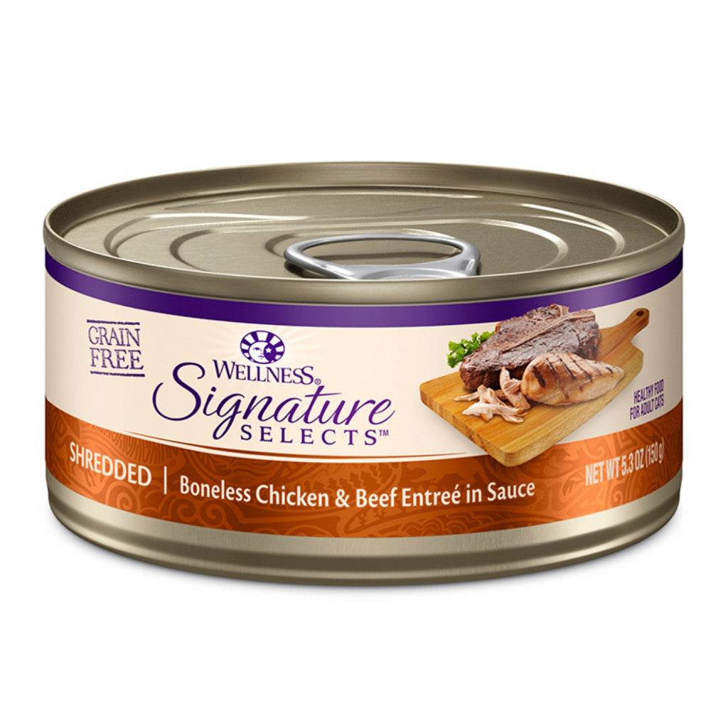 Wellness Core Signature Selects Wet Cat Food Can 5.3oz / 5.5oz Shred Chicken and Beef