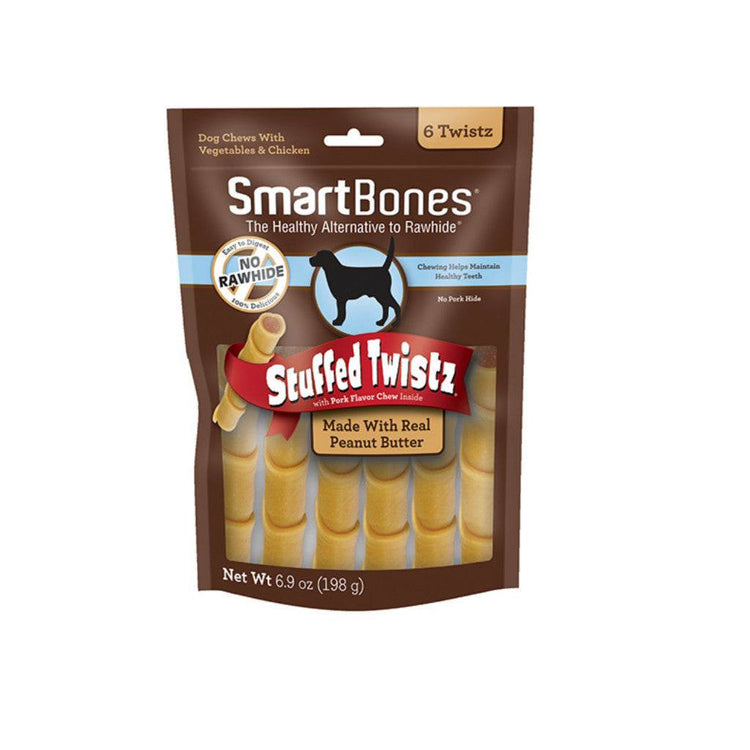 SmartTwist - Dental Chews Treats PButterStuffTwist6pc
