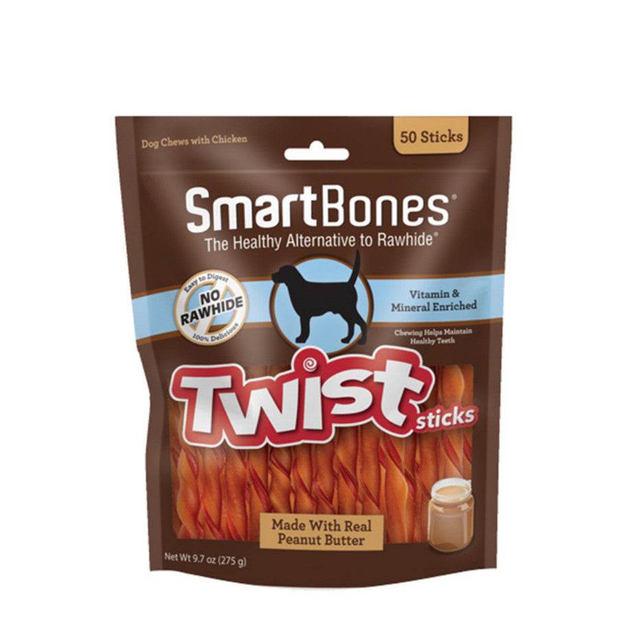 SmartTwist - Dental Chews Treats PButter Twist 50pcs