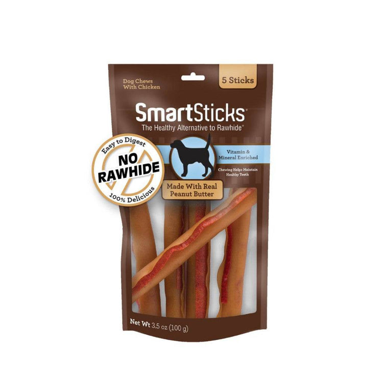 SmartTwist - Dental Chews Treats PButter Sticks 5pcs