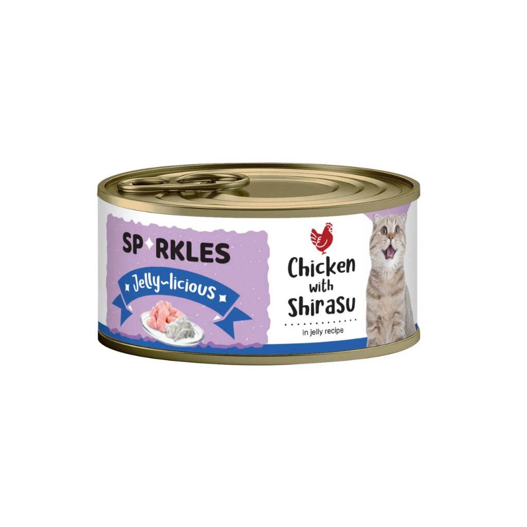 Sparkles Healthy Cat Food Jelly Chicken Shirasu