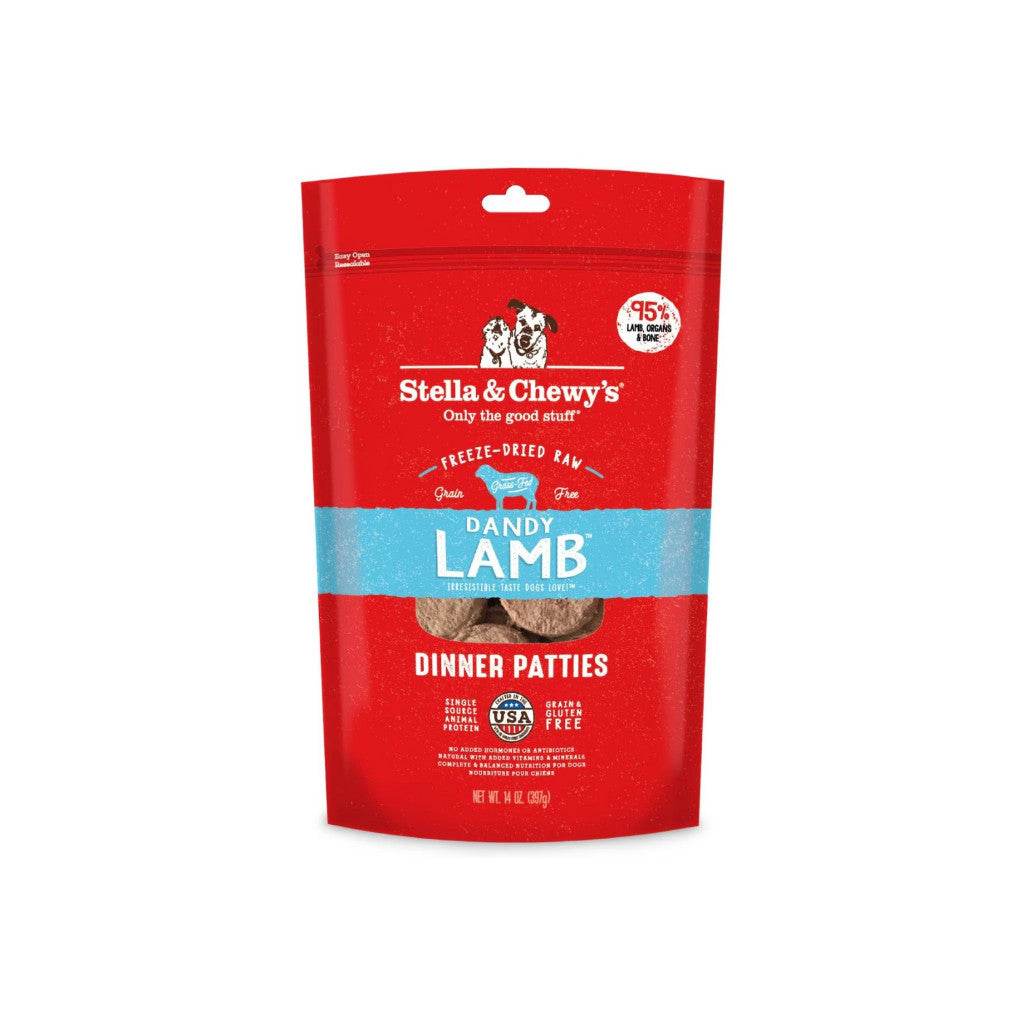 Stella & Chewy's Dinner Patties Freeze-Dried Raw Dog Food Dandy Lamb 14oz