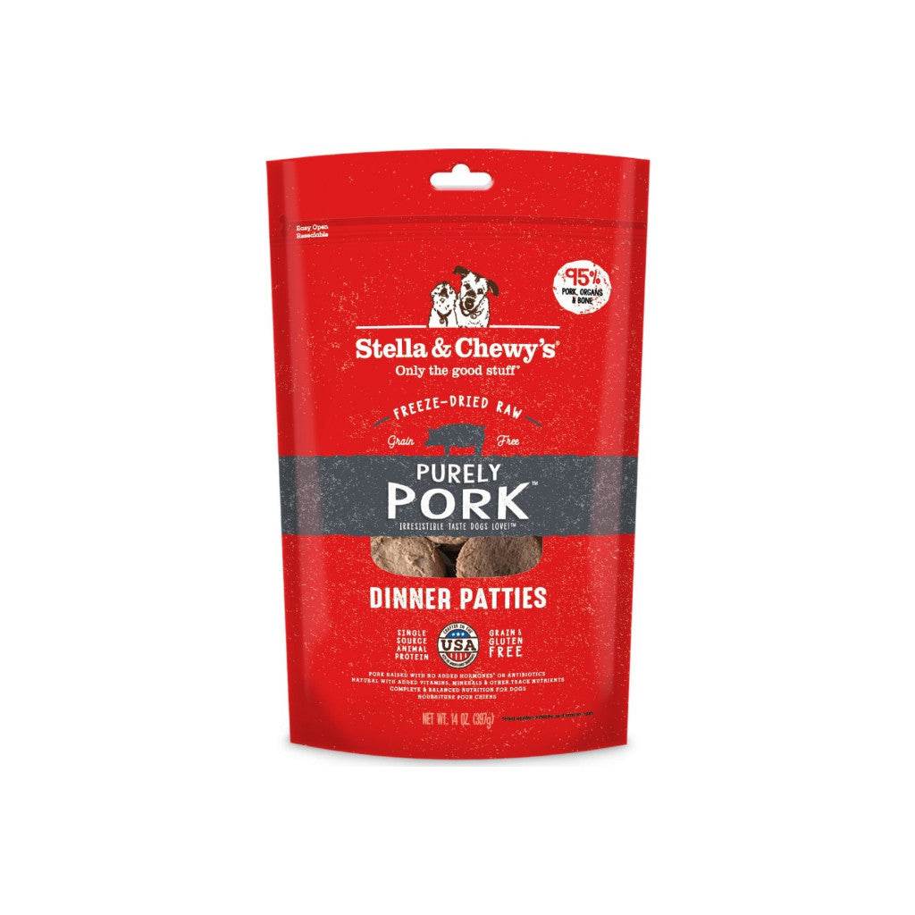 Stella & Chewy's Dinner Patties Freeze-Dried Raw Dog Food Purely Pork 14oz