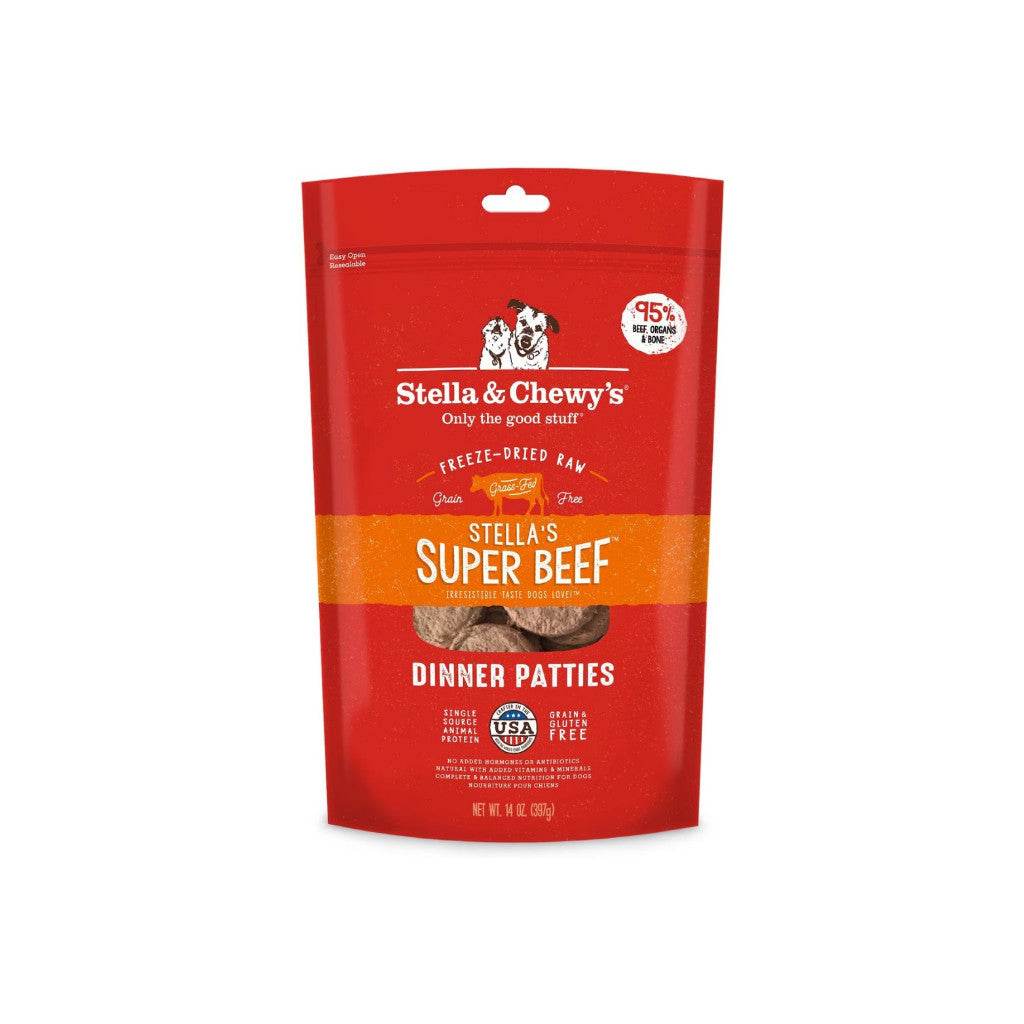 Stella & Chewy's Dinner Patties Freeze-Dried Raw Dog Food Super Beef 14oz