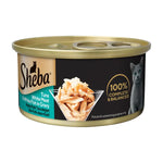 [Bundle of 24] Sheba Deluxe Cat Wet Food Can - Premium Meal and Natural Ingredients Tuna White Meat & White Fish in Gravy