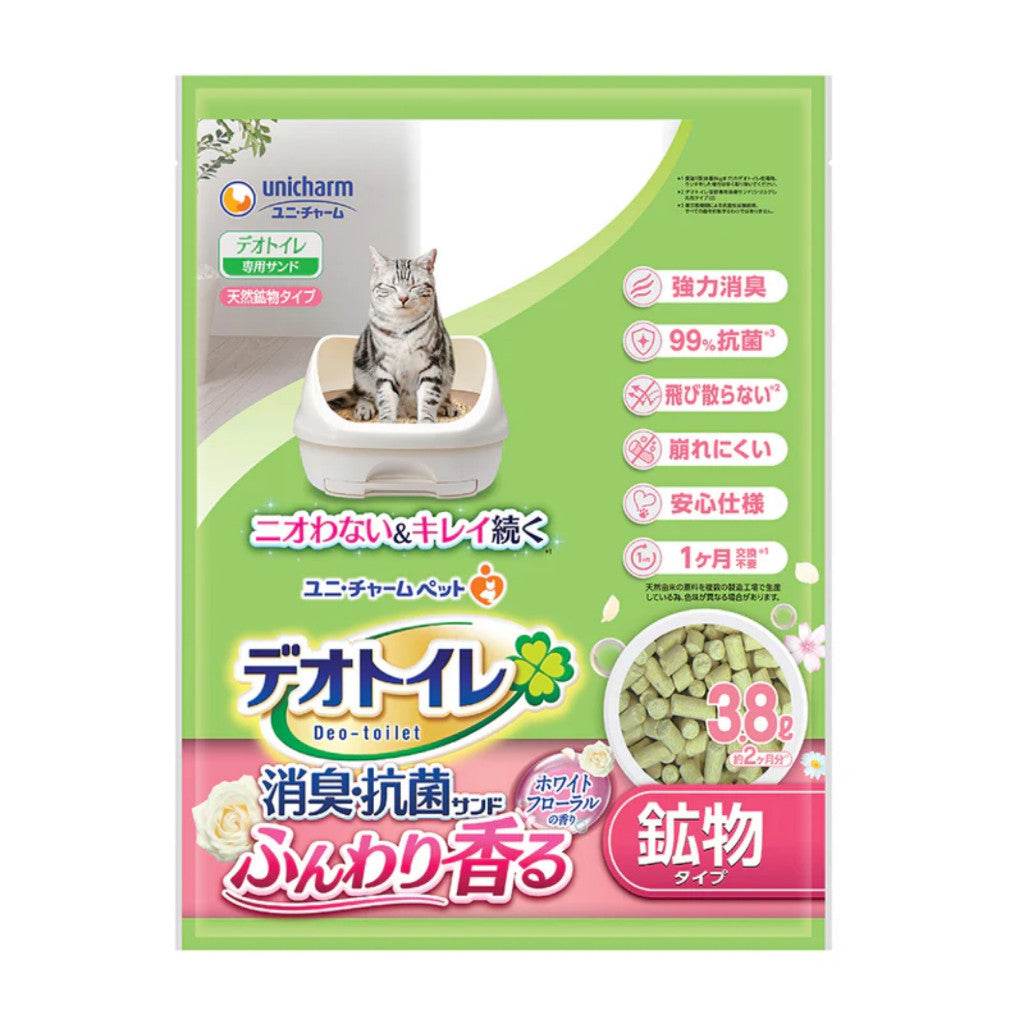 Unicharm Deo Toilet Cat Litter Box Pellets Floral 3.8L