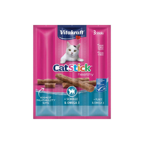 Vitakraft Cat Stick Mini 3pcs – High-Protein, Soft, Tasty Treats for Cats Salmon w Omega3