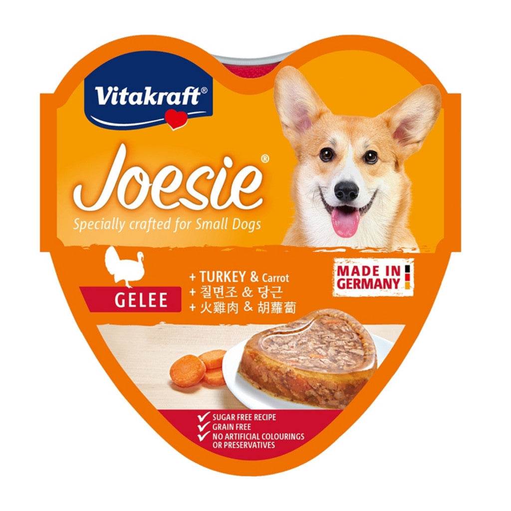 85g Vitakraft Joesie & Poesie Hearts Tray Turkey & Carrot