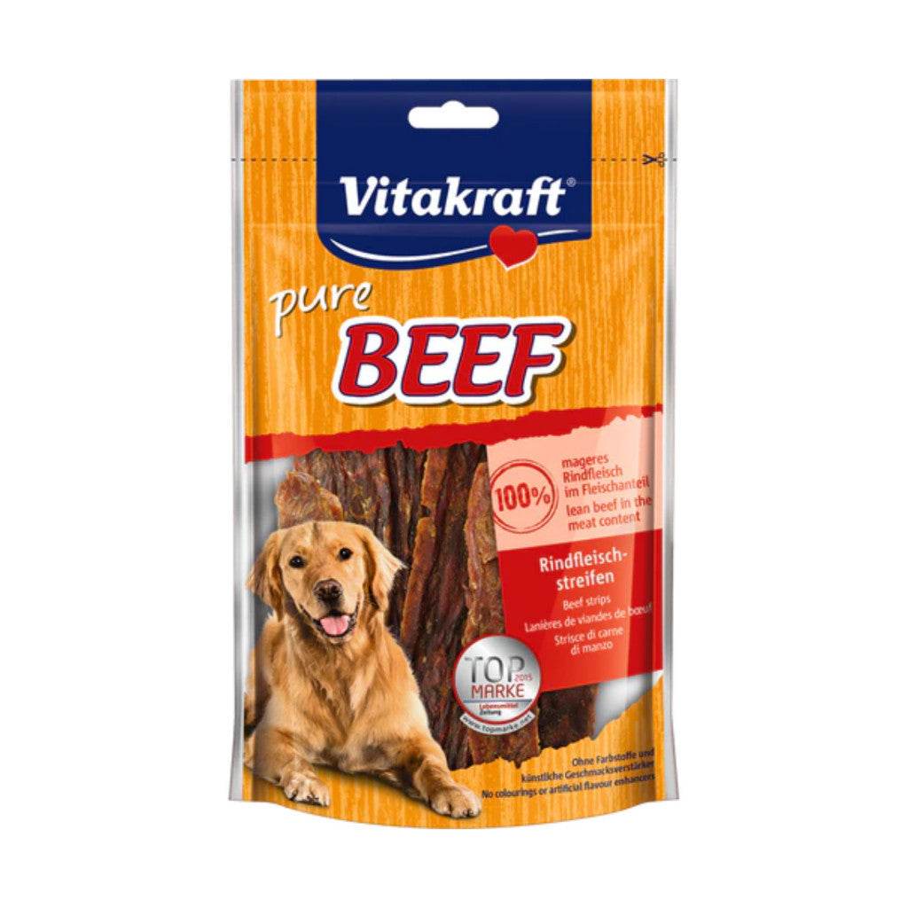 Vitakraft Dog Treats 80g – Pure Chicken, Beef, Lamb, Duck & More Beef Strips