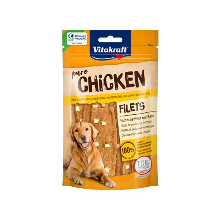 Vitakraft Dog Treats 80g – Pure Chicken, Beef, Lamb, Duck & More ChickenFillet Cheese