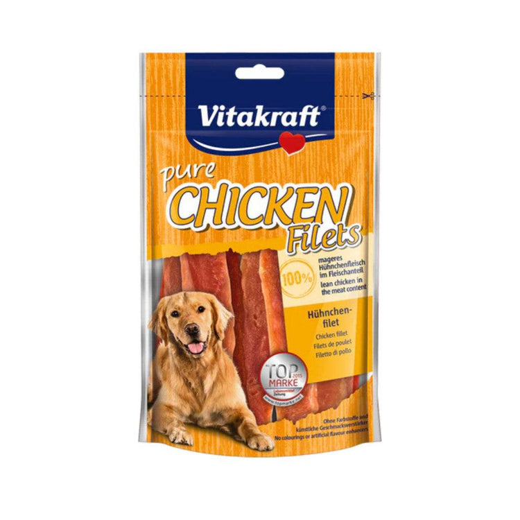 Vitakraft Dog Treats 80g – Pure Chicken, Beef, Lamb, Duck & More Chicken Fillet