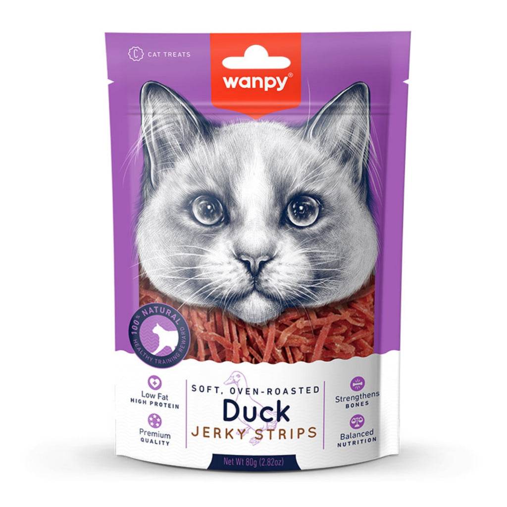 Wanpy Jerky Treats For Cats & Dogs Duck Jerky Strips Cat