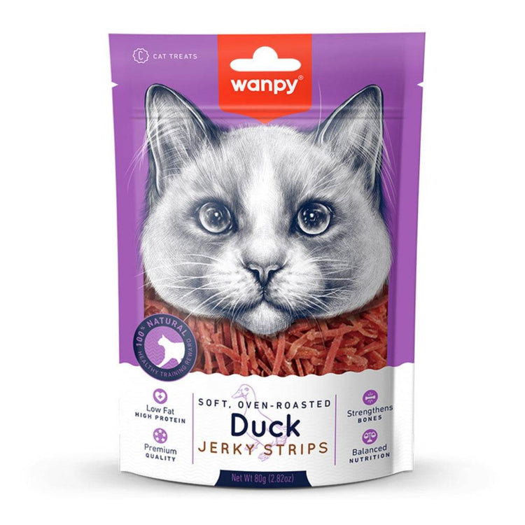 Wanpy Jerky Treats For Cats & Dogs DuckJerkyStrips Cat
