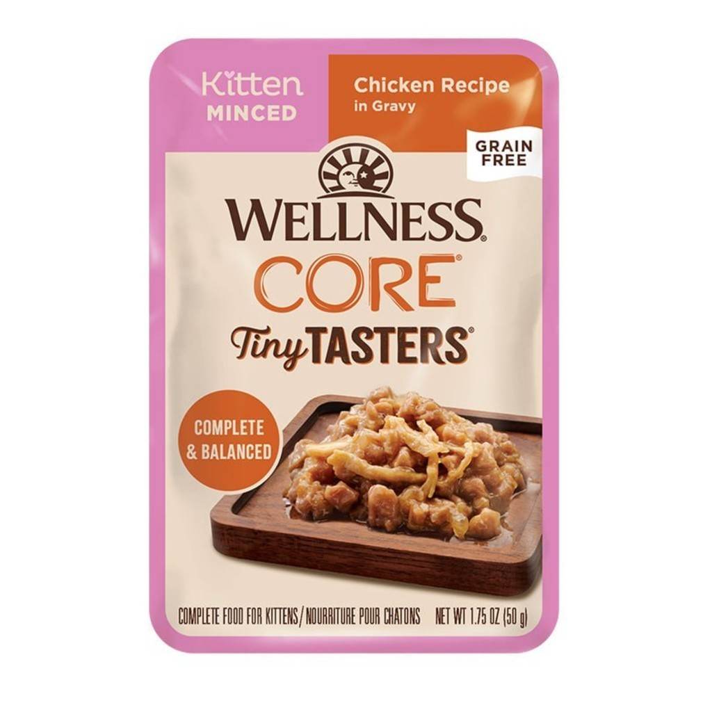 Wellness CORE Tiny Tasters– Gourmet Wet Meals 1.75oz Kitten MincedChicken