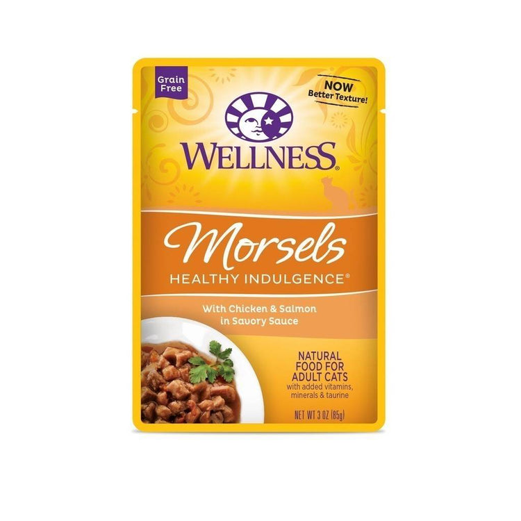 Wellness 3oz Healthy Indulgence Wet Cat Food Morsels Chick&Salmon