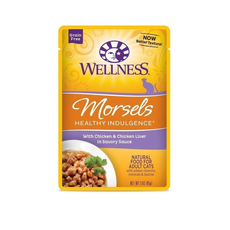 Wellness 3oz Healthy Indulgence Wet Cat Food Morsels Chick& Liver