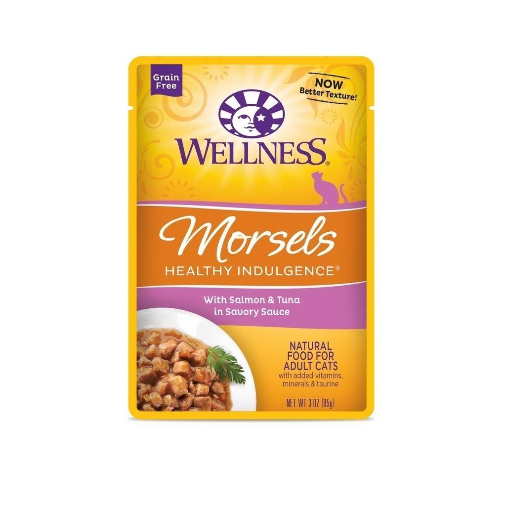 Wellness 3oz Healthy Indulgence Wet Cat Food Morsels Salmon&Tuna