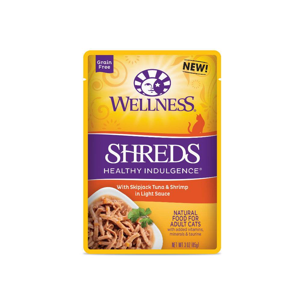 Wellness 3oz Healthy Indulgence Wet Cat Food Shreds Tuna & Shrimp