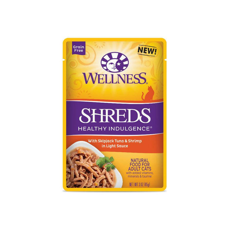 Wellness 3oz Healthy Indulgence Wet Cat Food Shreds Tuna & Shrimp