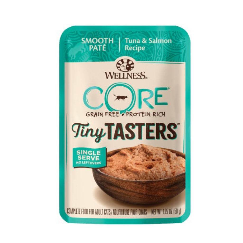 Wellness CORE Tiny Tasters– Gourmet Wet Meals 1.75oz S. Pate Tuna&Salmon