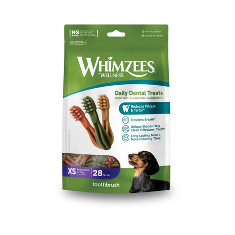 Whimzees Toothbrush Dental Treats for Dogs Extra Small 28pcs