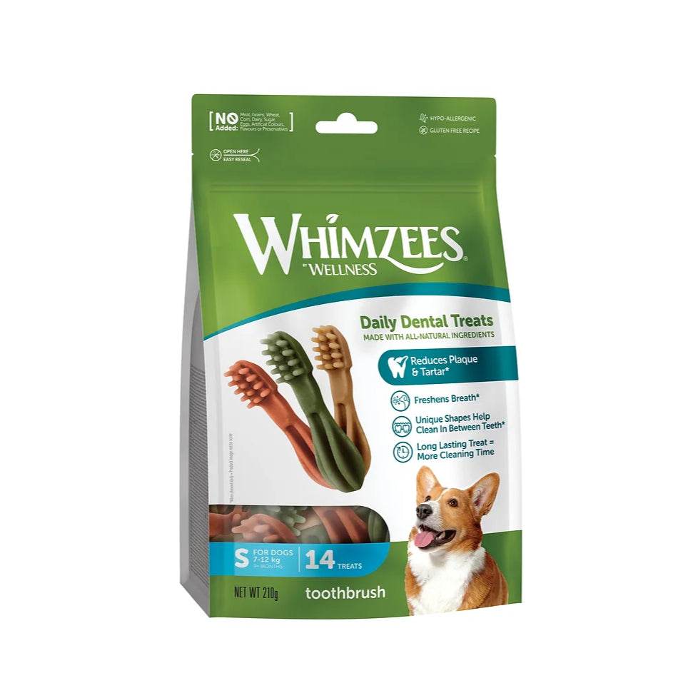Whimzees Toothbrush Dental Treats for Dogs Small 14pcs
