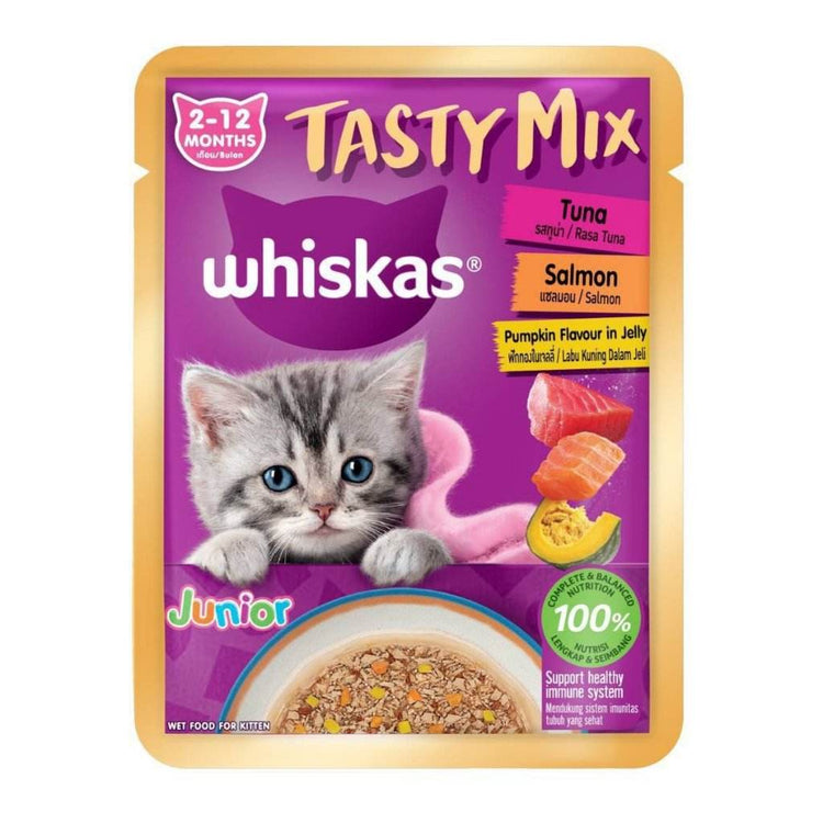 Whiskas Tasty Mix Wet Food Pouch Kitten-Tuna Salmon