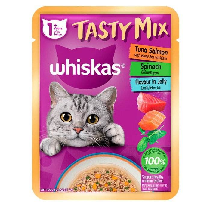 Whiskas Tasty Mix Wet Food Pouch Tuna Salmon 70g