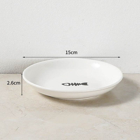 Pet Ceramic Bowl Fish Bone Plate