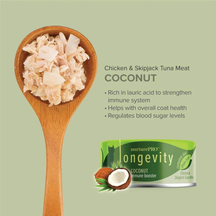 [24-Pack] NurturePRO Longevity Wet Cat Food 80g – Chicken & Tuna Coconut Wet Cat Food 80g