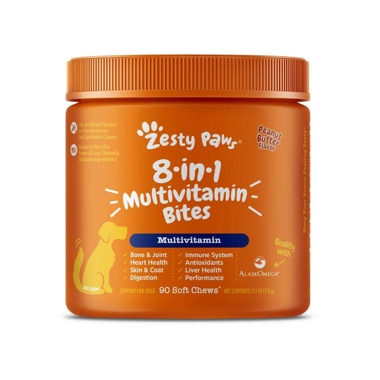 Zesty Paws Multivitamin Bites for Dogs 8in1PeanutButter 90s