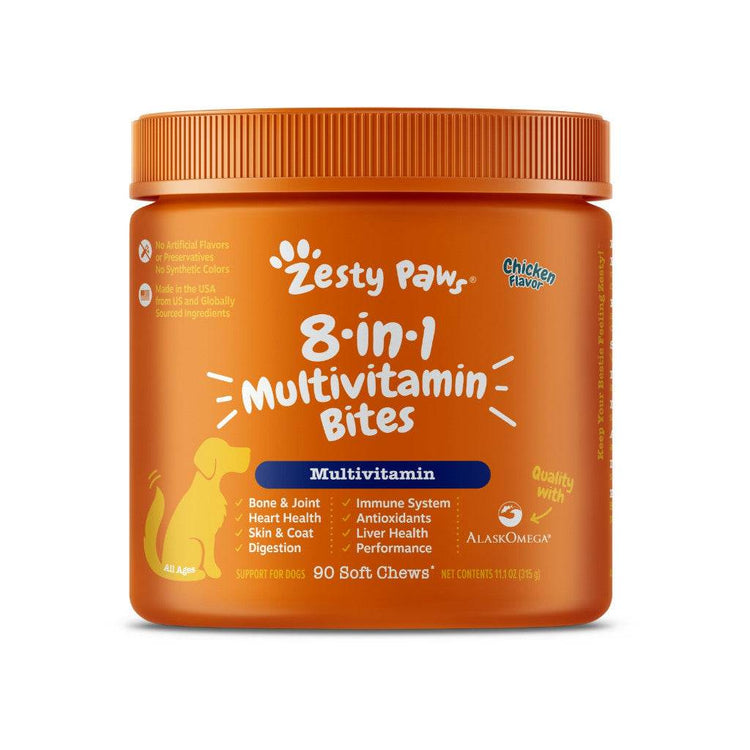 Zesty Paws Multivitamin Bites for Dogs 8 in 1 Chicken 90s