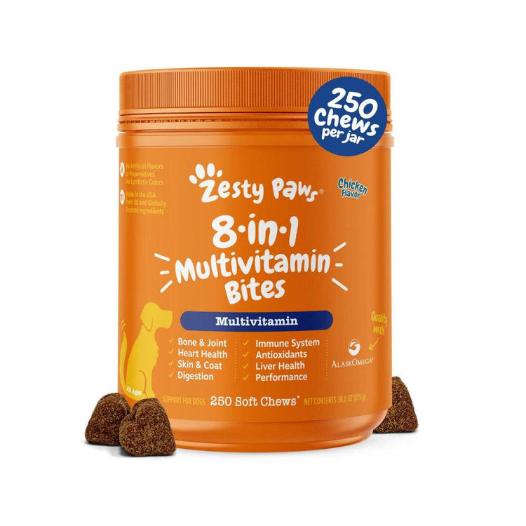 Zesty Paws Supplement Dog Soft Chews 8in1 MultiVit Chick