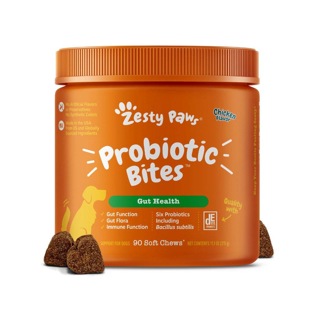 Zesty Paws Multivitamin Bites for Dogs Probiotic Chicken 90s