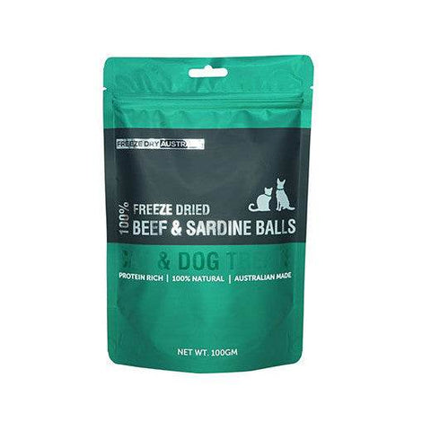 Freeze Dry Australia Freeze Dried Treats for Dogs & Cats Beef & Sardine Balls