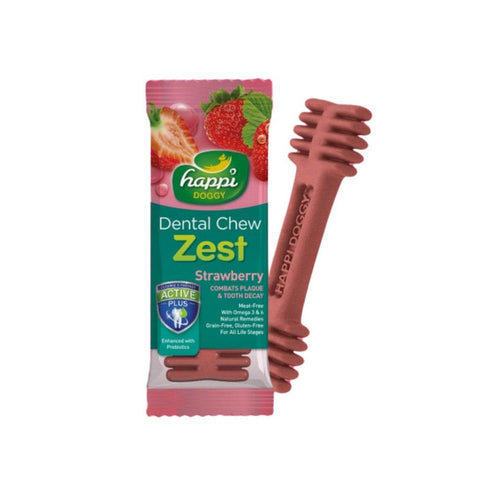 25g Happi Doggy Dental Chew Strawberry
