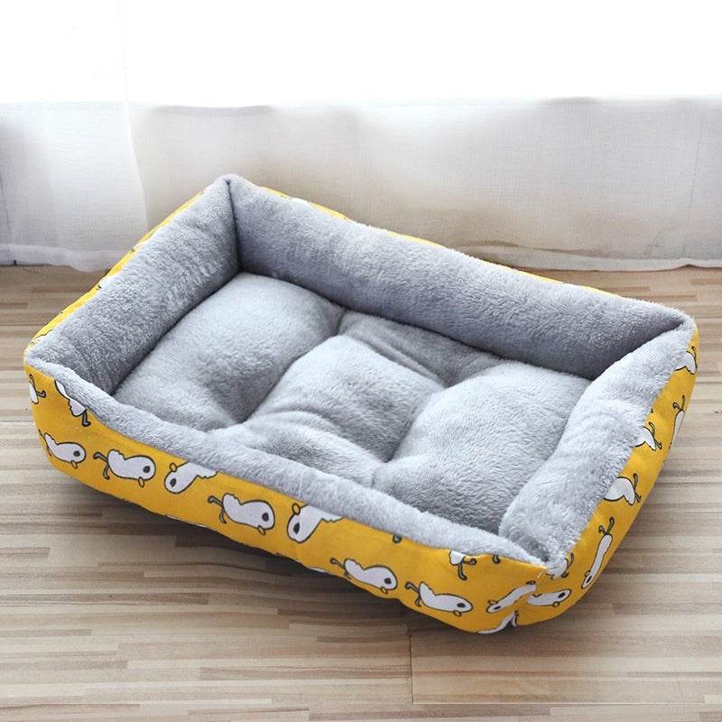 Thick Cushion Pet Bed - S,M Size Yellow