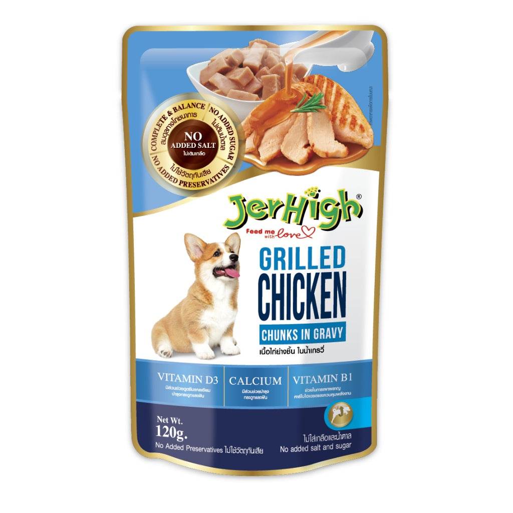 JerHigh Pouch High-Moisture Nutritious Wet Dog Food 120g Grilled Chicken